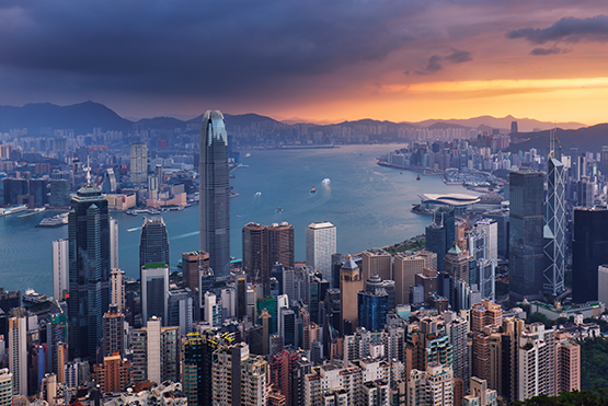 維多利亞峰夜間香港天際線